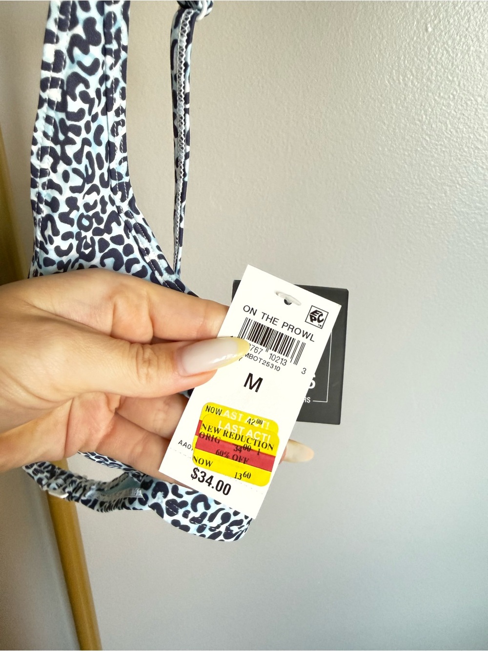NWT Bar III Bikini Top – Blue Leopard Print, Size M - Picture 2 of 4